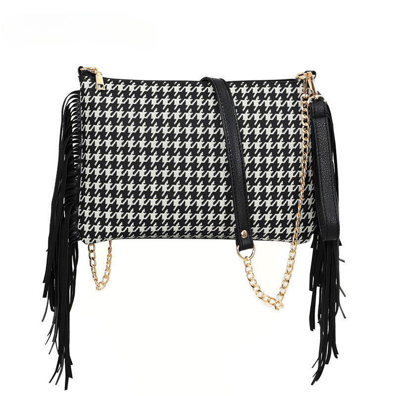 Wholesale PU Leopard Tassel Bag